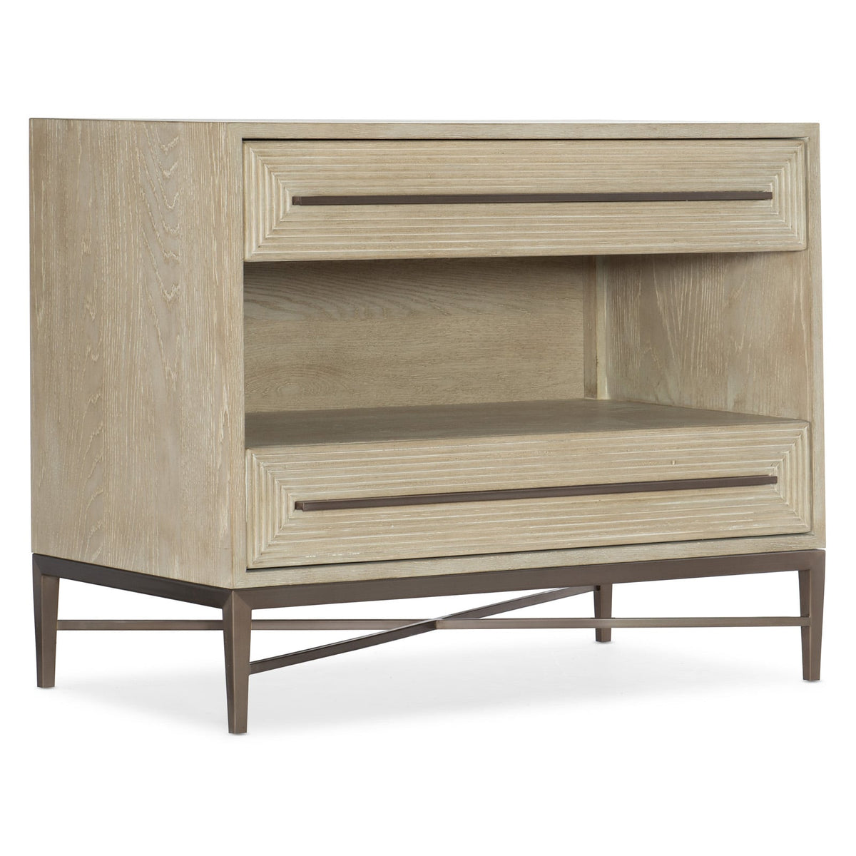 Cascade Two-Drawer Bedside Table