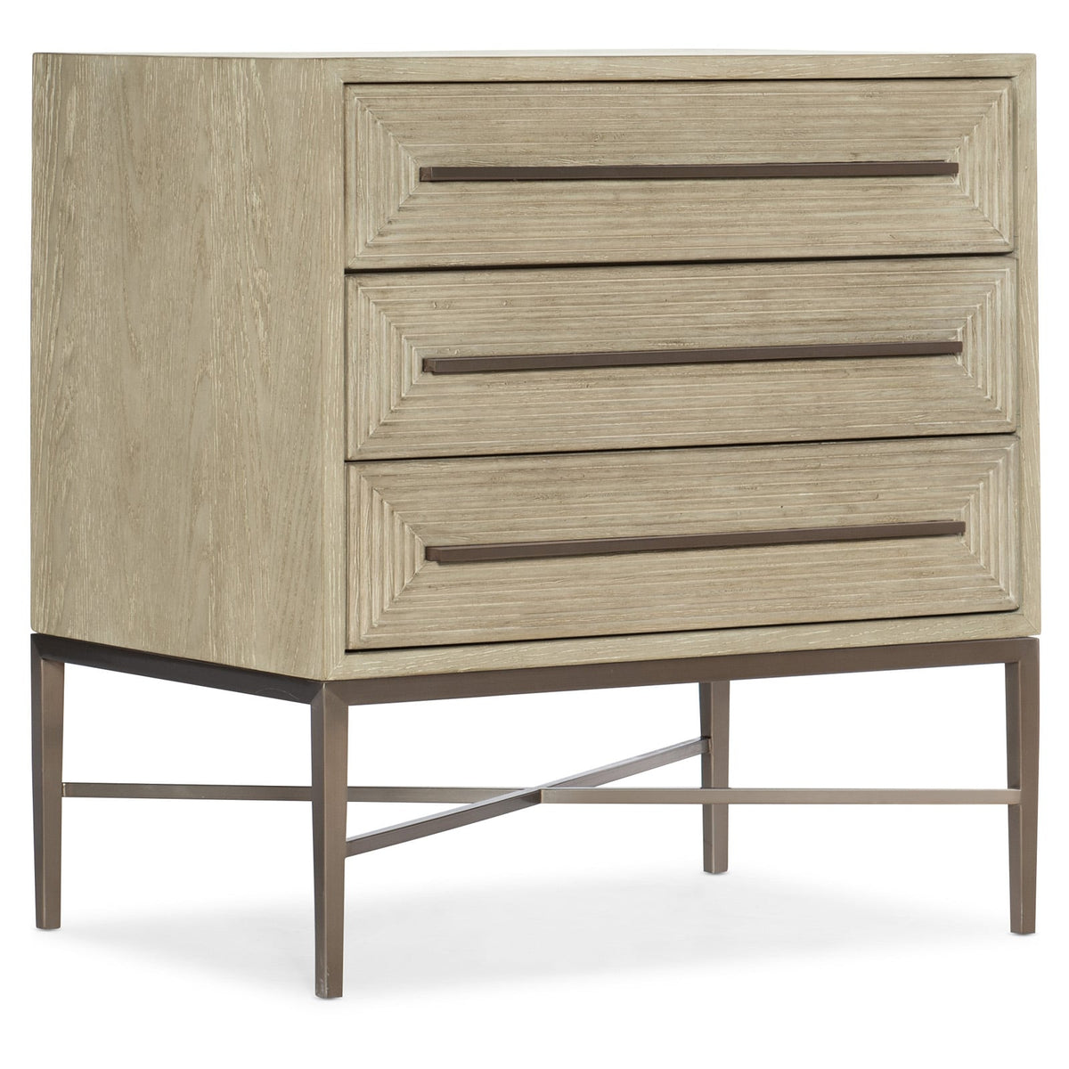 Cascade Three-Drawer Bedside Table