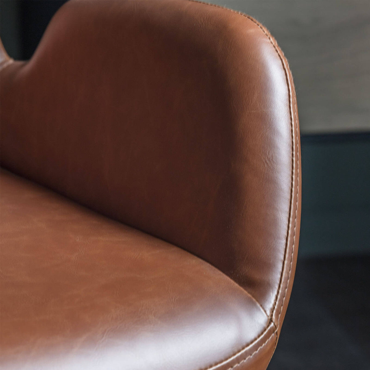 Whitehall Desk Chair in Brown Faux Leather