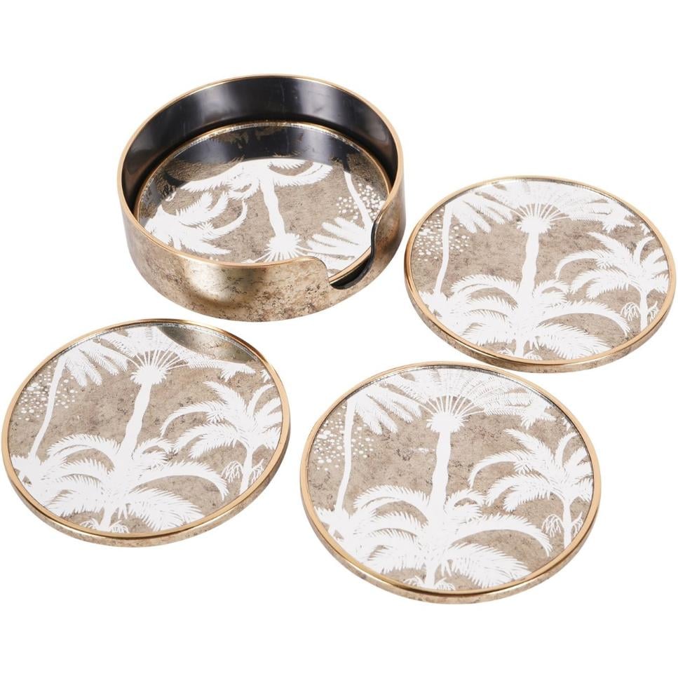 Palm Tree Set of 4 Round Coasters
