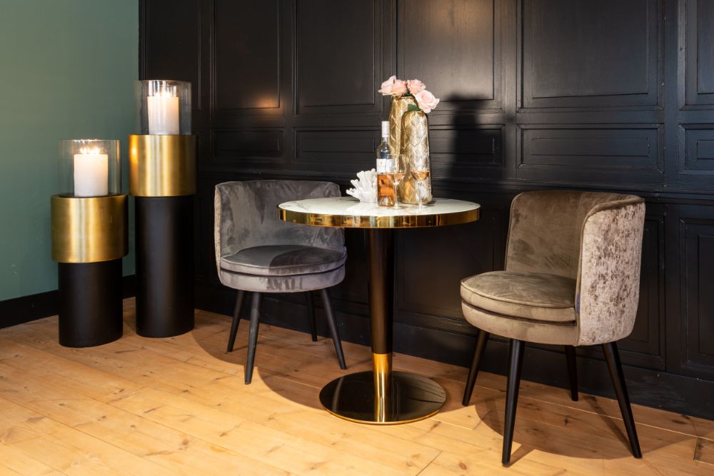 Osteria Round Dining Table in Faux Marble - 80cm