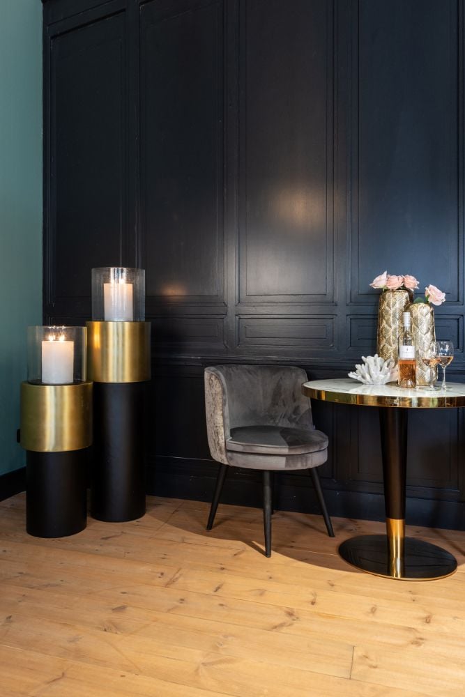 Osteria Round Dining Table in Faux Marble - 80cm