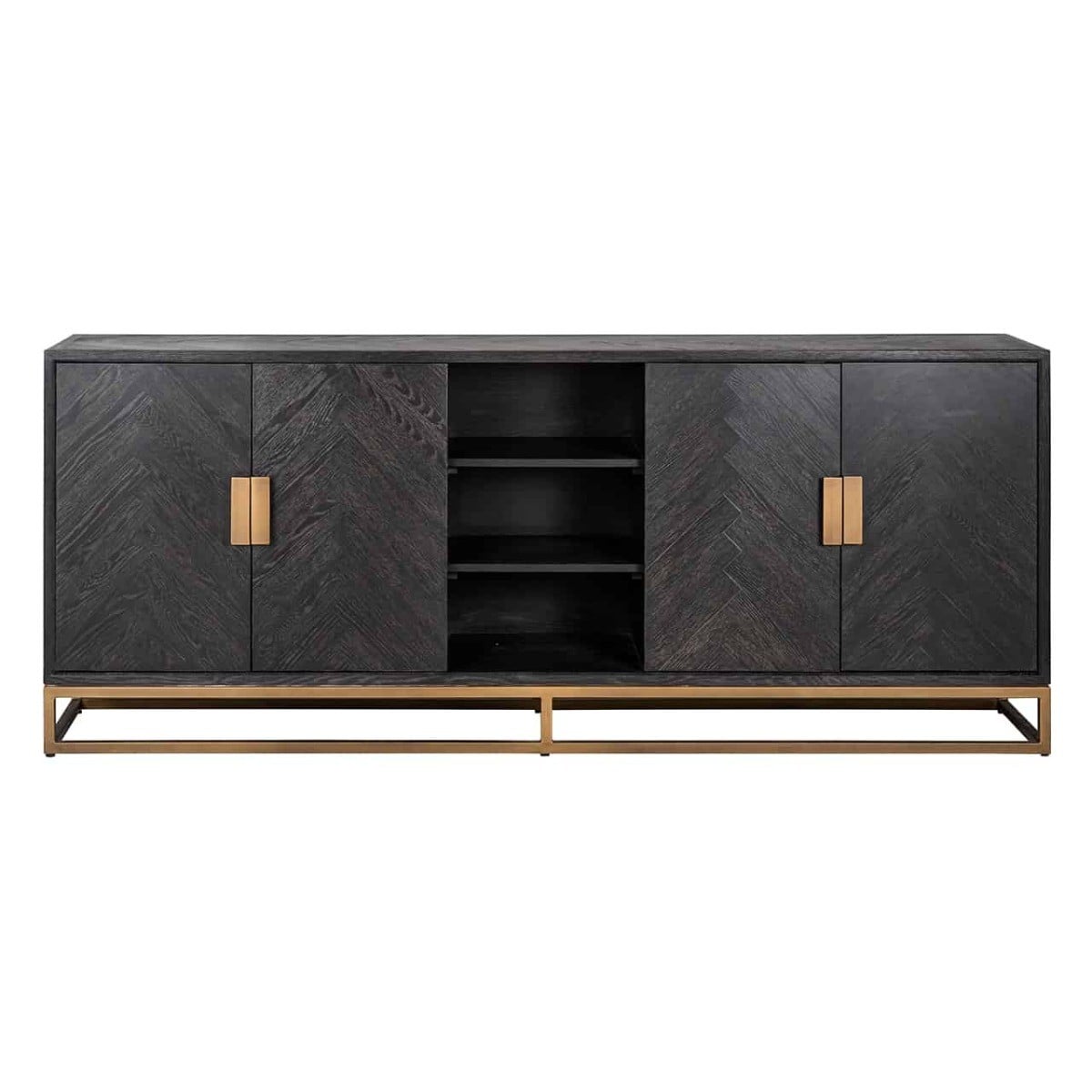 Blackbone Black & Brass Sideboard with Shelves