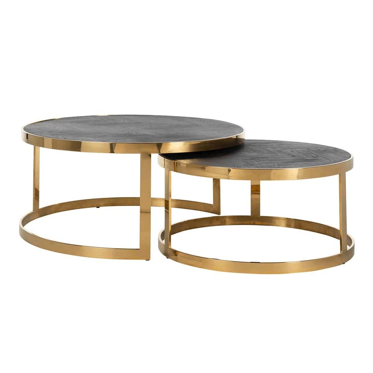 Blackbone Black Nesting Coffee Table with Gold Legs