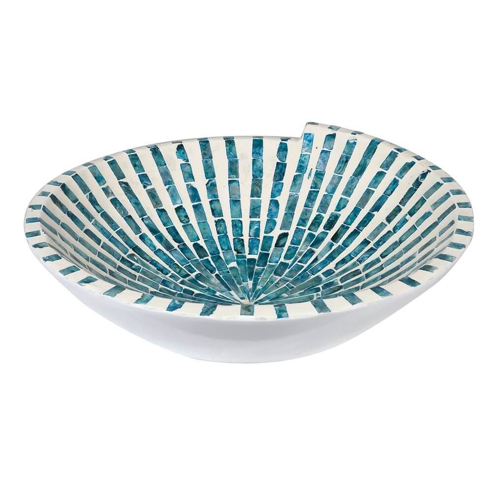 Blue Capiz Shell Bowl