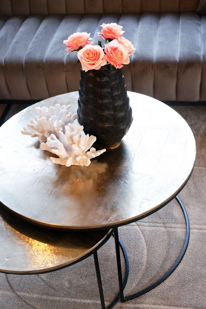 Asher Industrial Metal Coffee Table Set