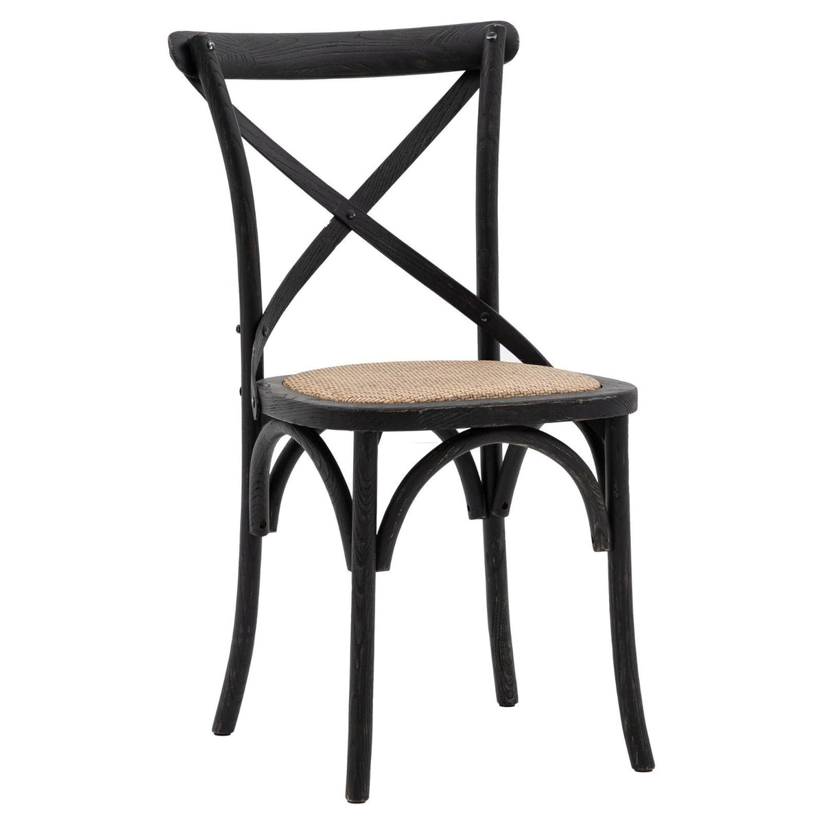 Barista Chair in Black Rattan - Set of 2