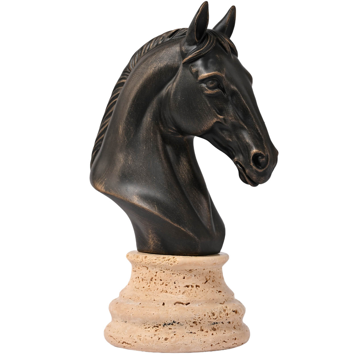 Horse Head Sculpture in Antique Bronze