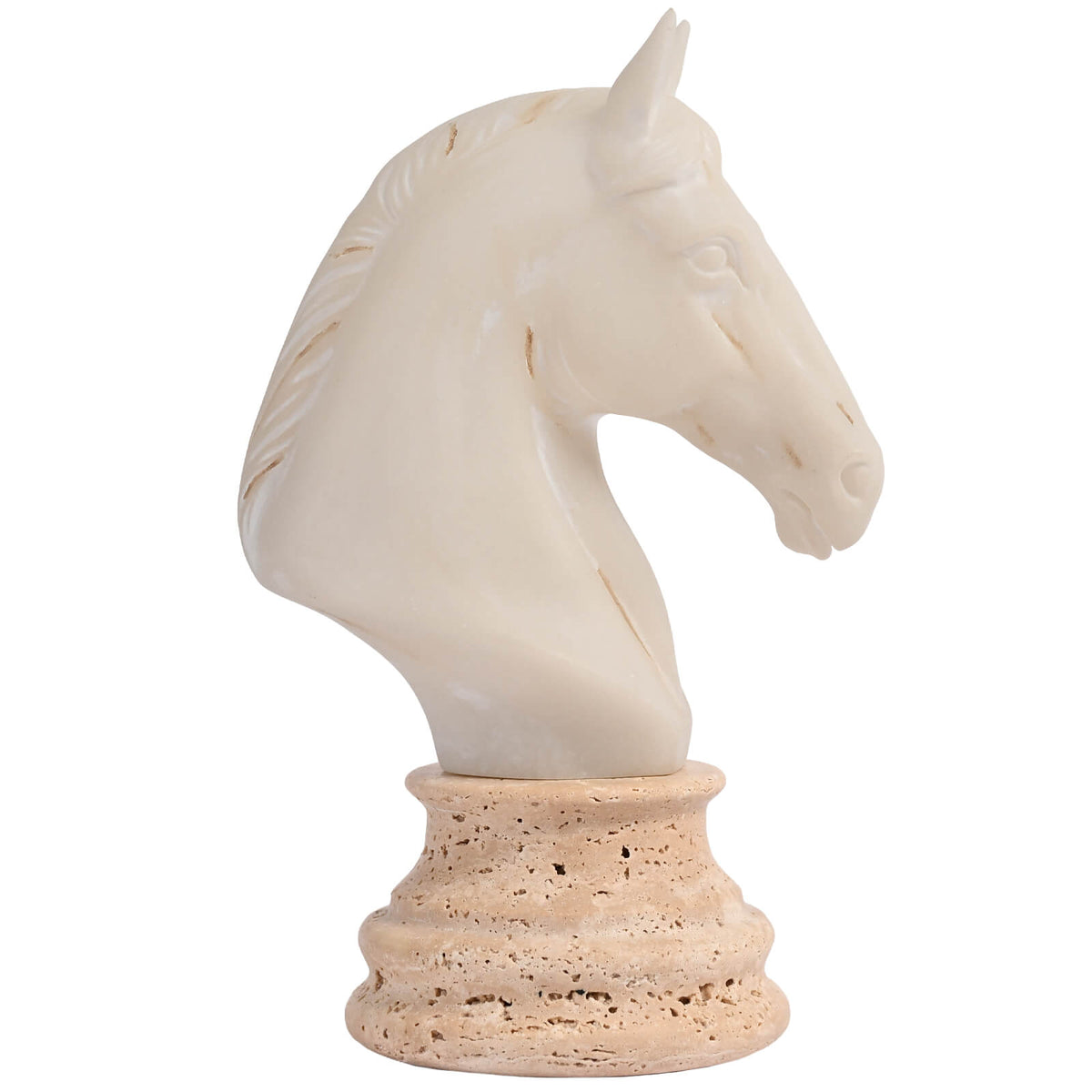Horse Head Sculpture in Off-White