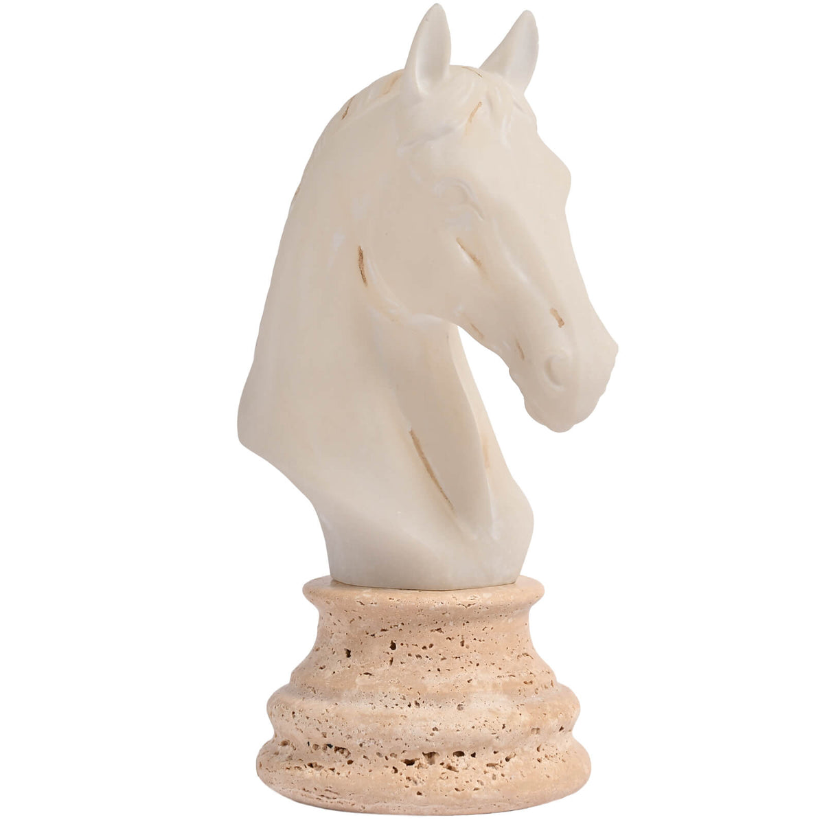 Horse Head Sculpture in Off-White