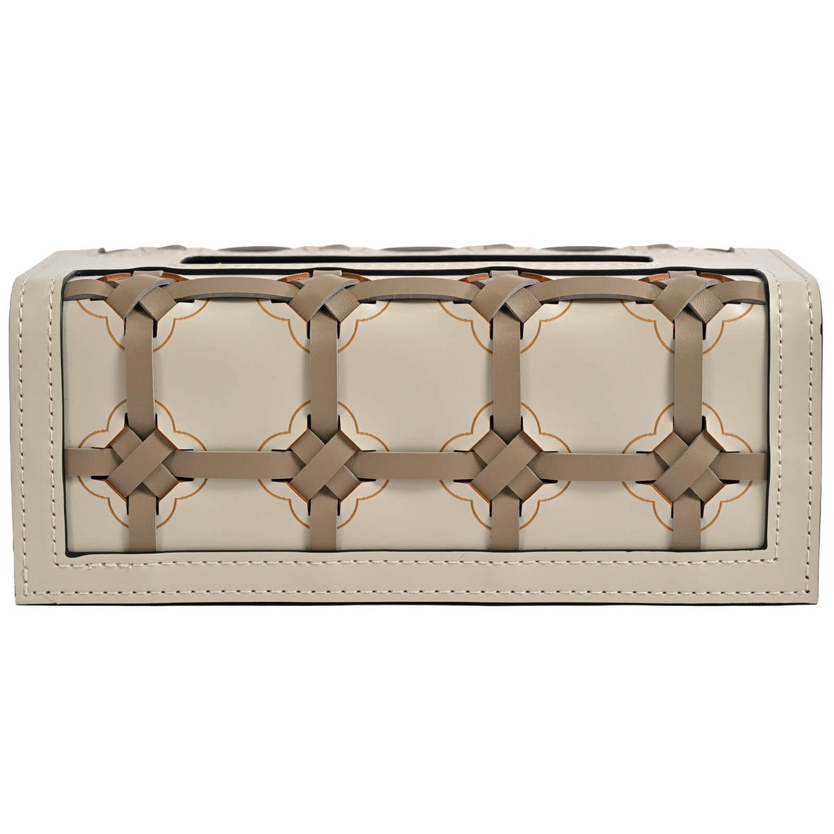 Rectangular Woven Leather Tissue Box