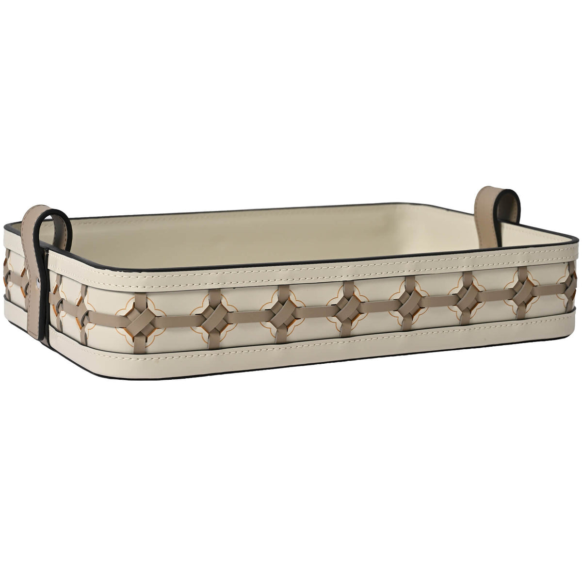 Rectangular Woven Leather Tray - Large
