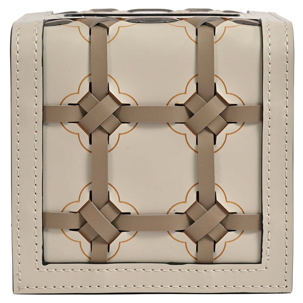 Square Woven Leather Tissue Box