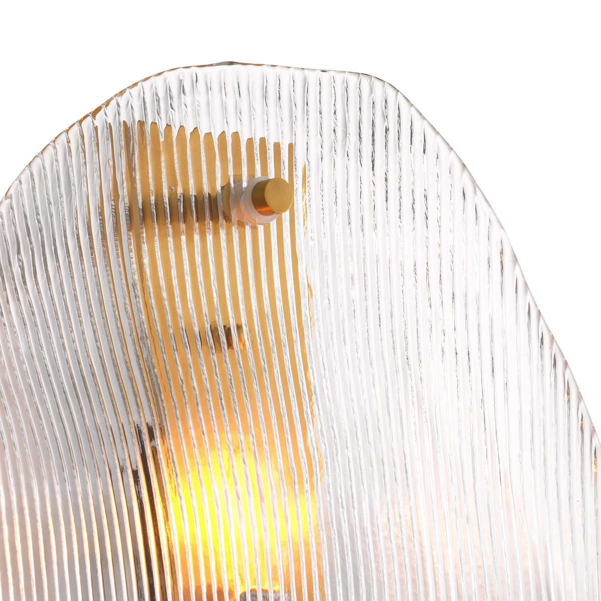 Hibis Wall Lamp in Antique Brass and Clear Glass