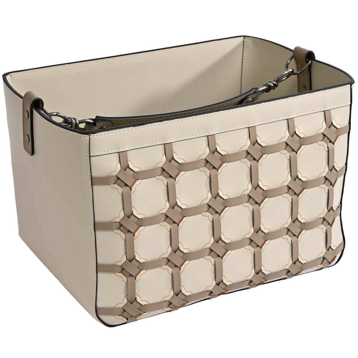 Woven Leather Carry Basket