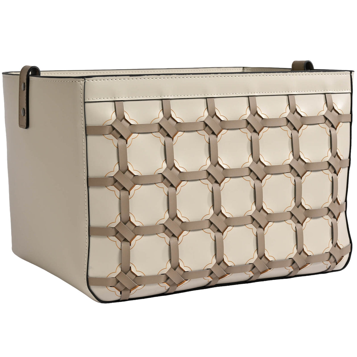 Woven Leather Carry Basket