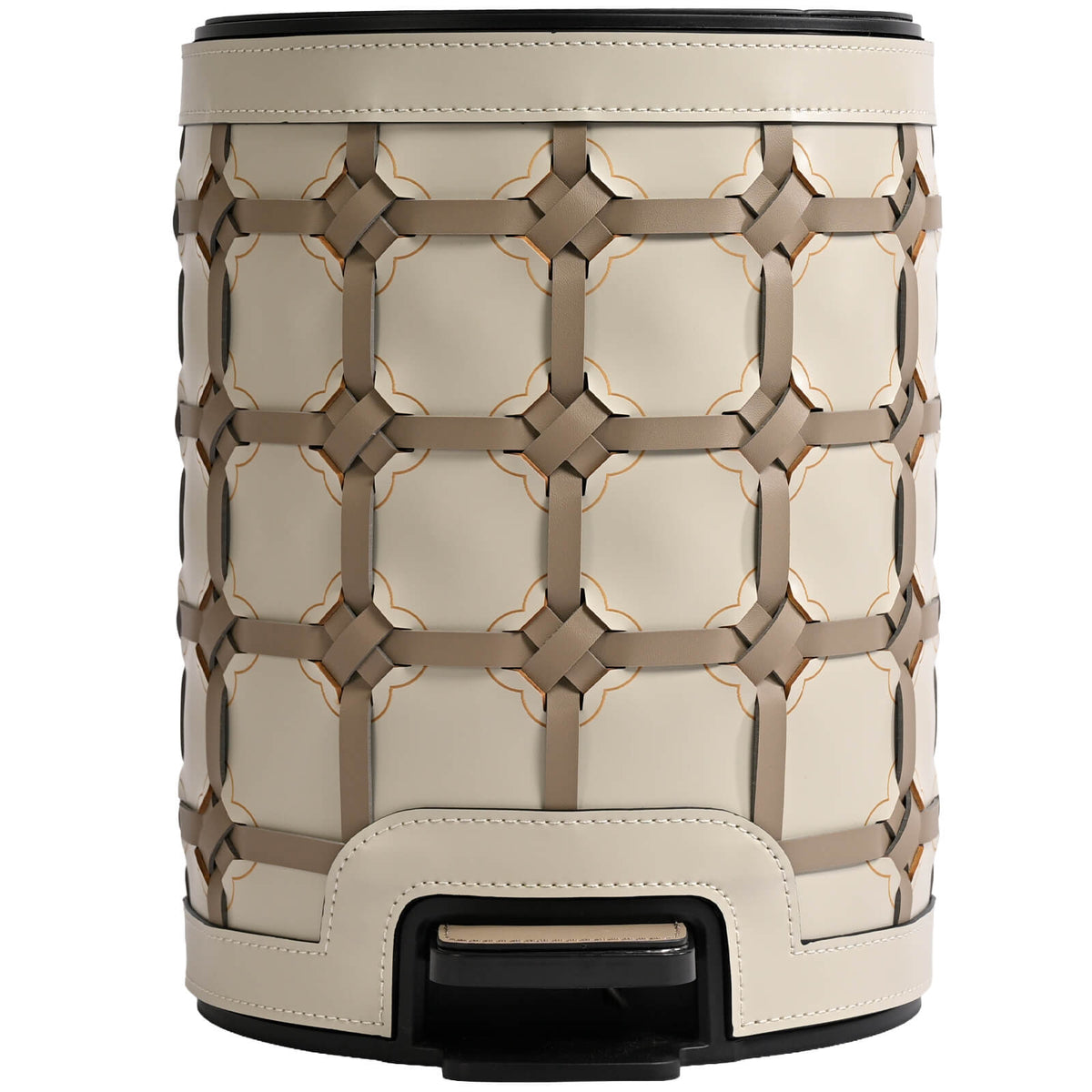 Woven Leather Pedal Bin