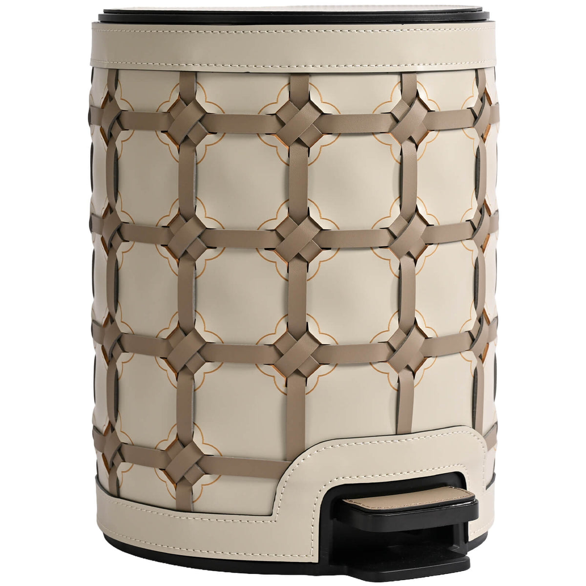 Woven Leather Pedal Bin