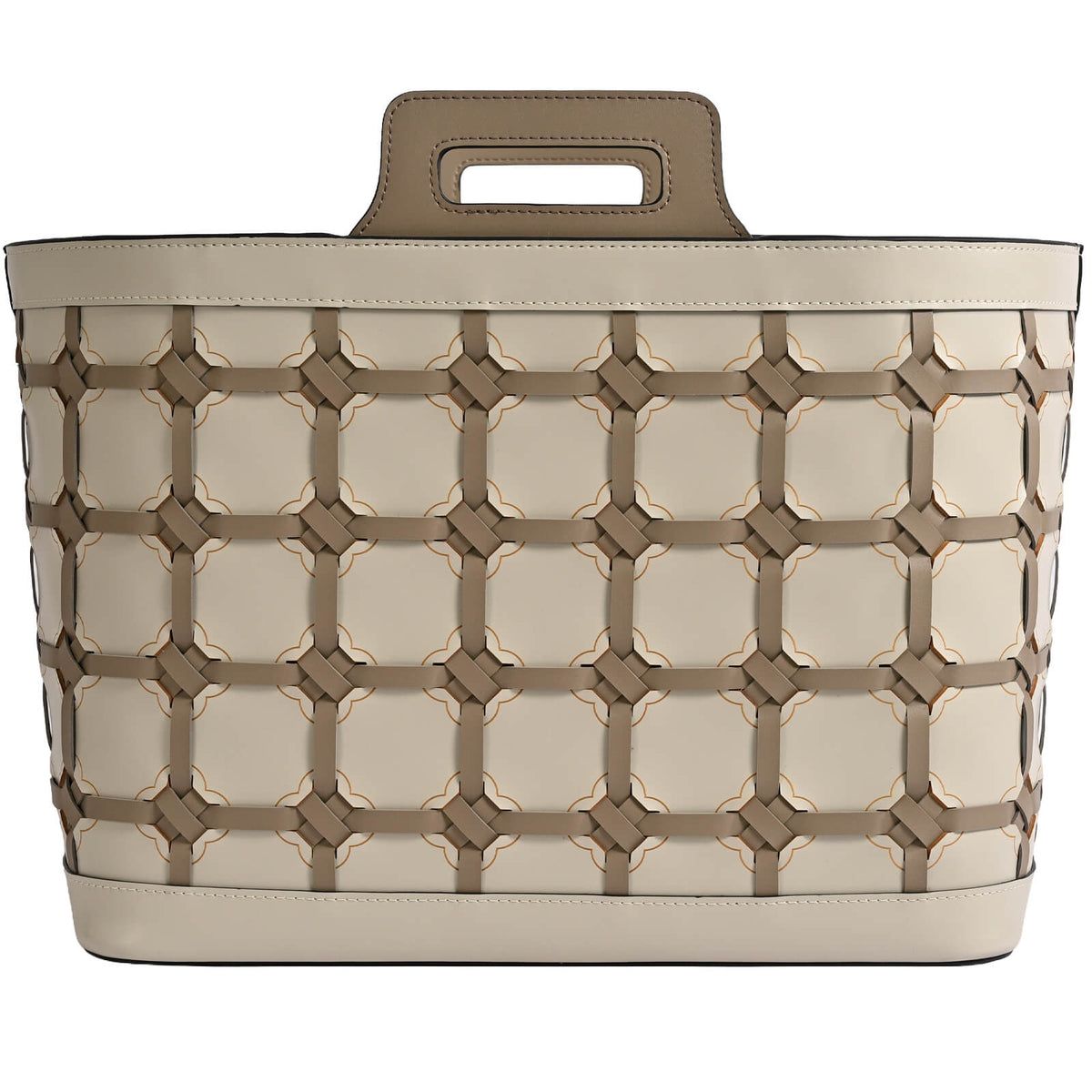 Woven Leather Storage Basket - Large