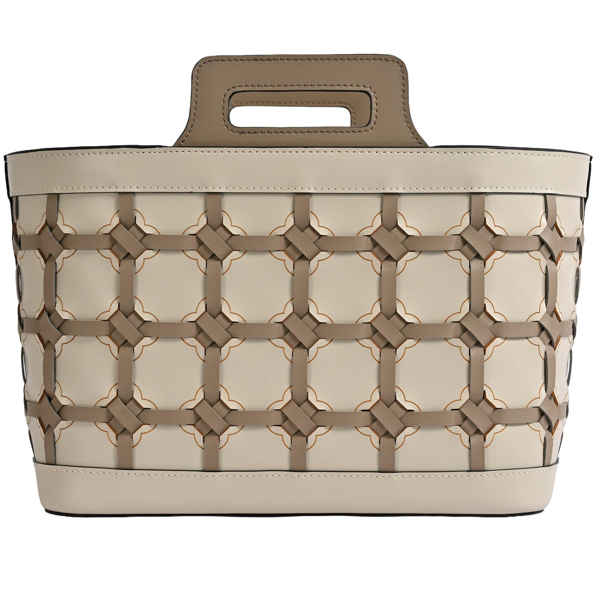 Woven Leather Storage Basket - Medium