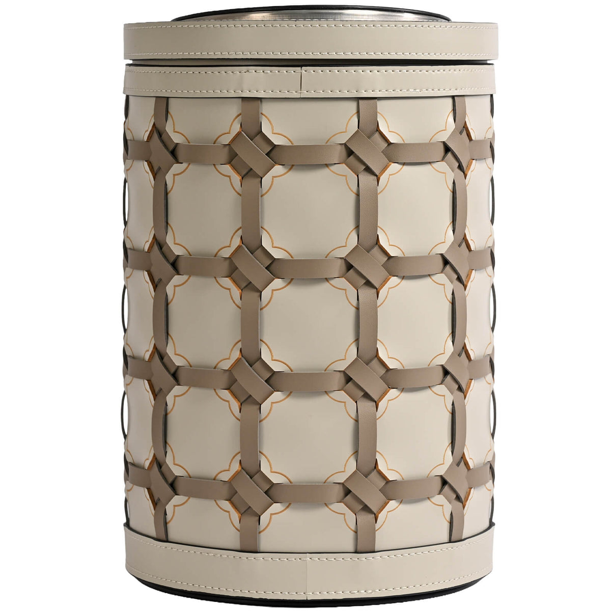 Woven Leather Waste Bin