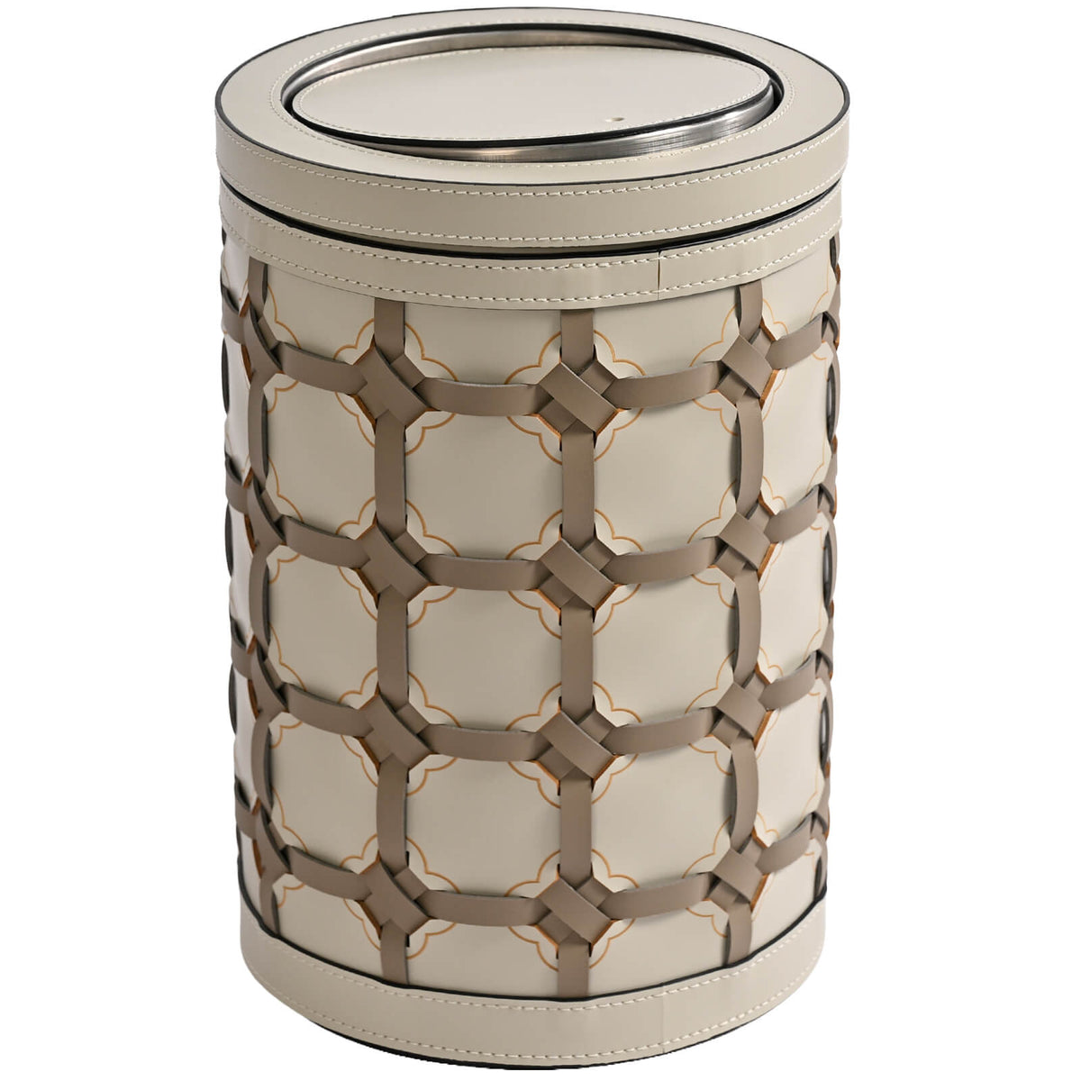 Woven Leather Waste Bin