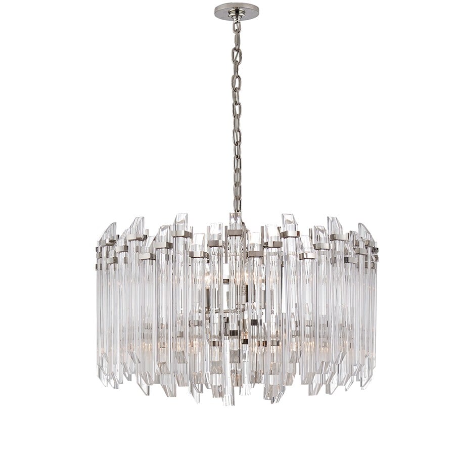Adele Large Wide Drum Chandelier | Polished Nickel