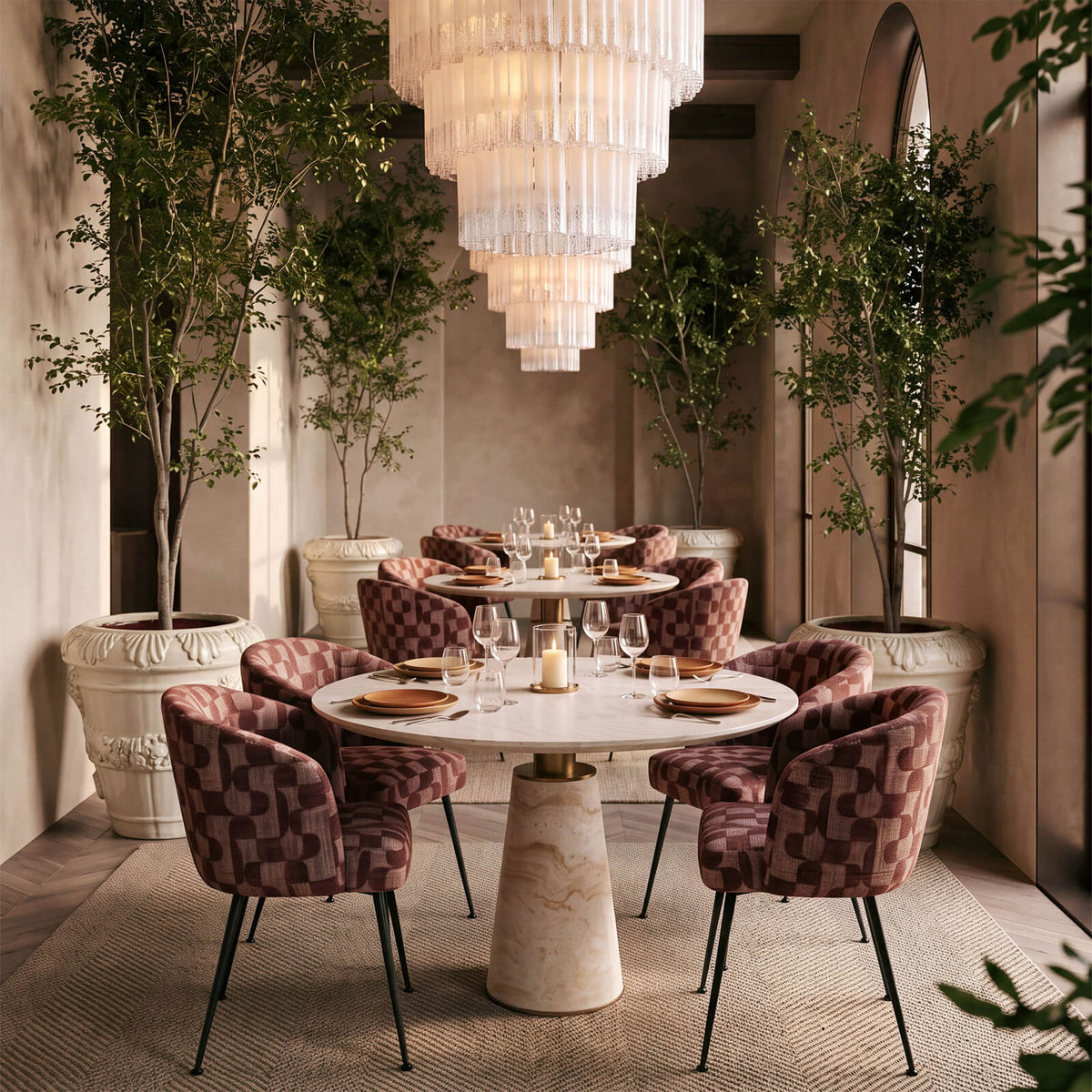 Aiden Dining Chair in Carmin Burgundy