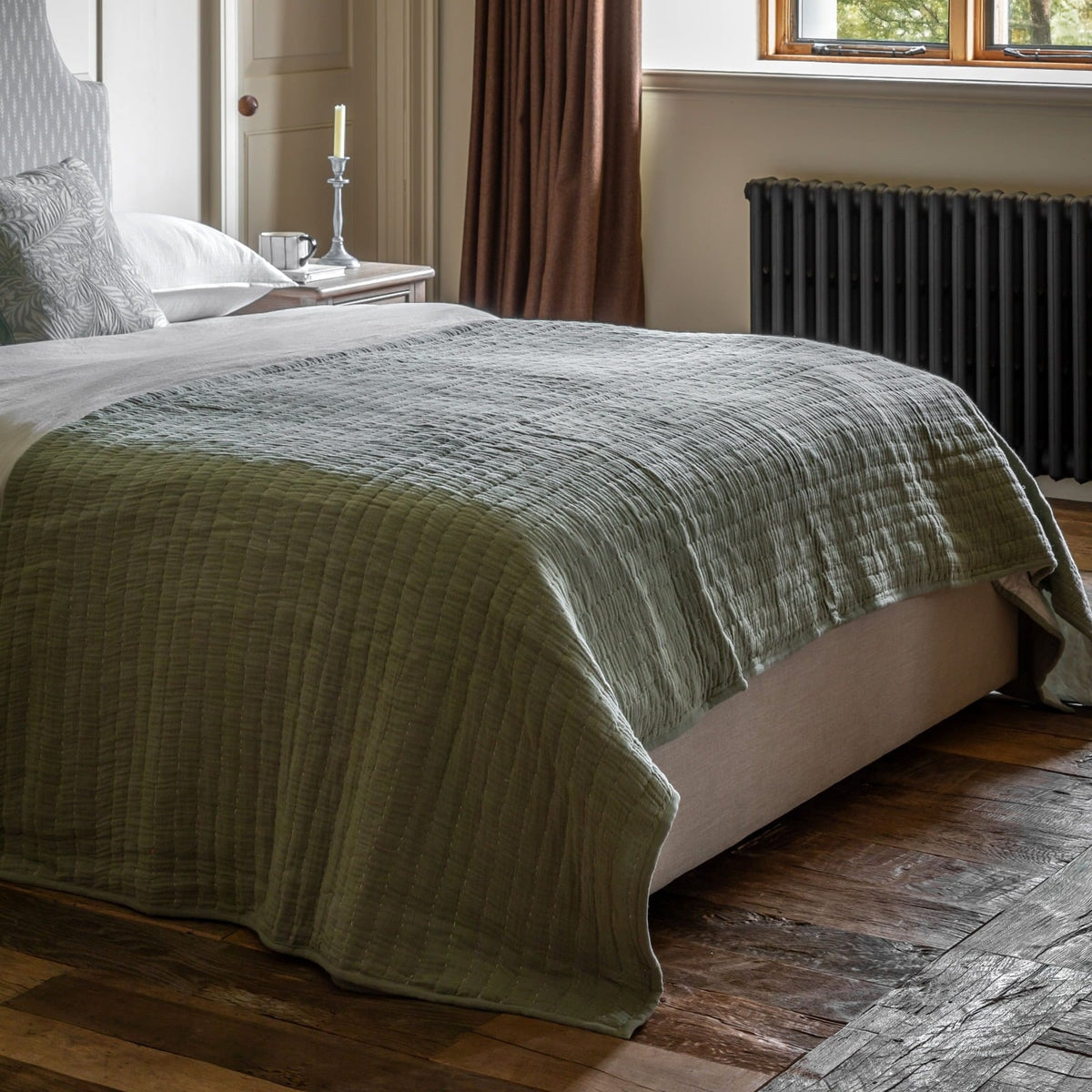 Alcove Gauze Bedspread in Sage
