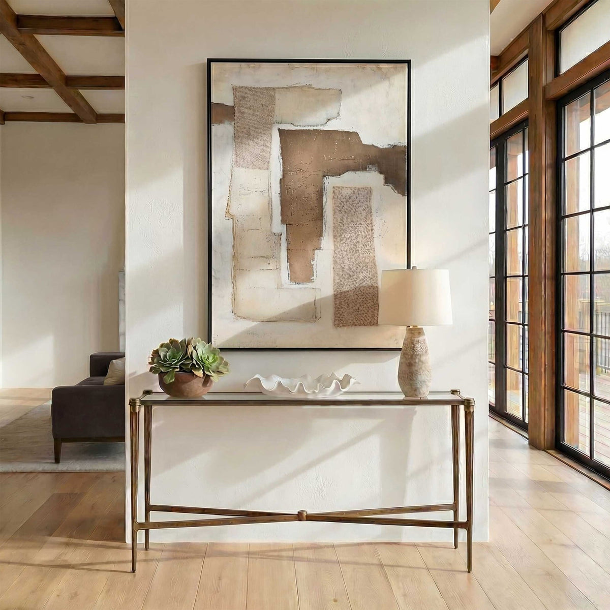 Amara Console Table in Antique Brass