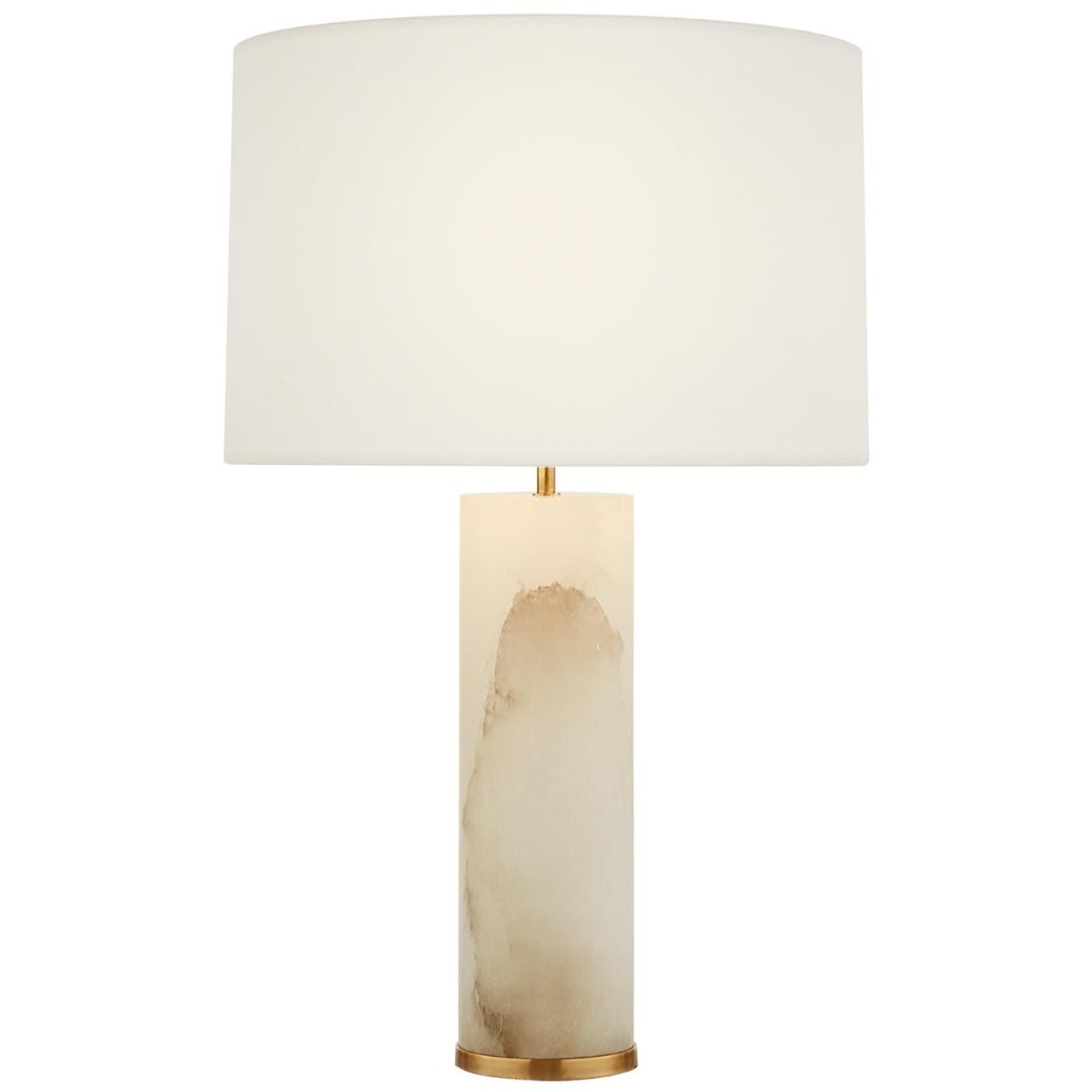 Lineham Table Lamp in Alabaster with Linen Shade