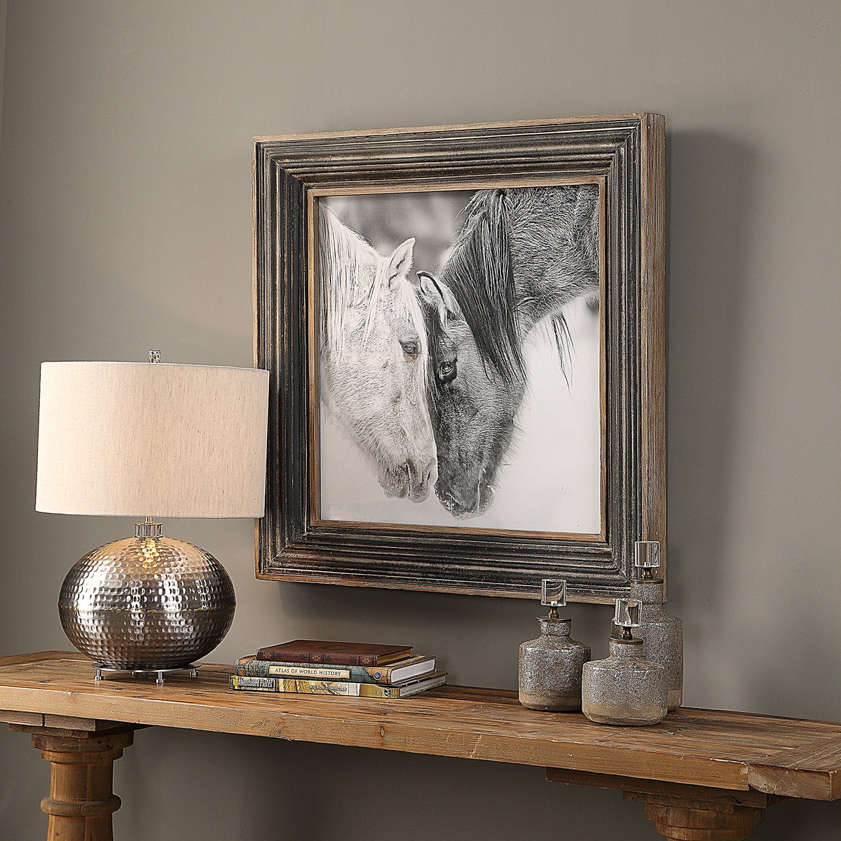 Horse Photography Framed Print in Black and White