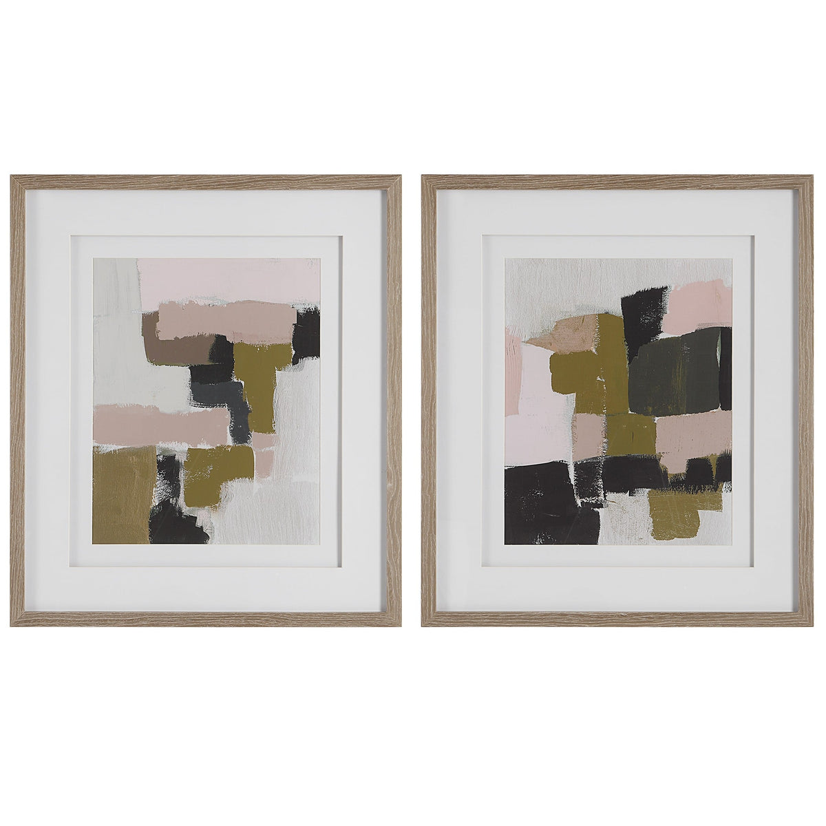  Color Block Framed Prints, Set/2