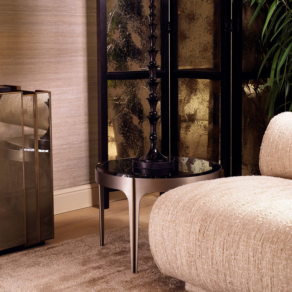 Artemisa Side Table in Brushed Steel