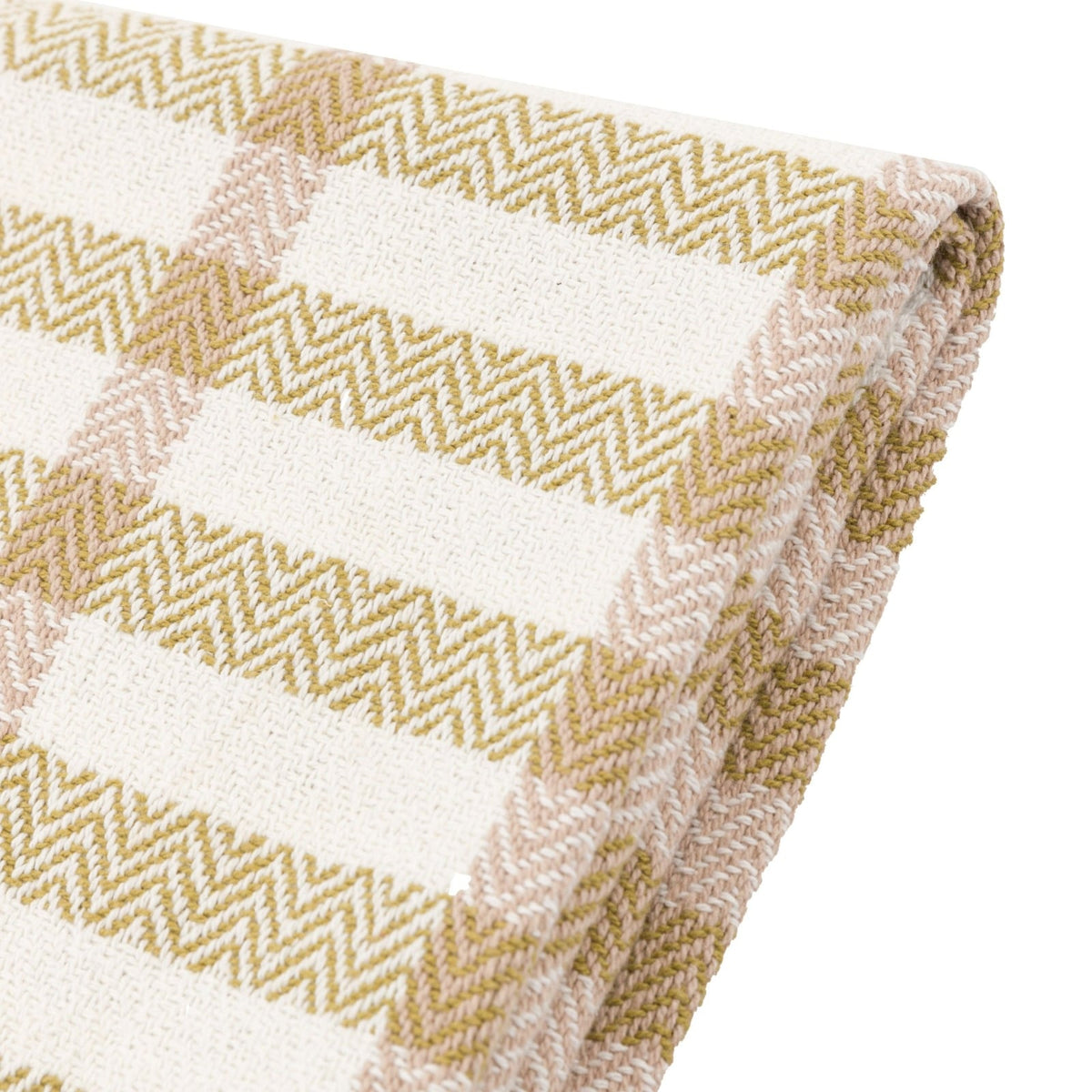 Arvo Grid Woven Throw in Green/Rust