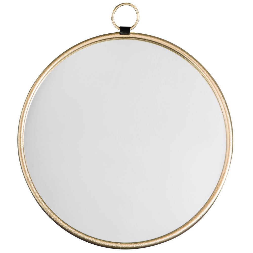 Austin Large Round Wall Hanging Mirror in Gold