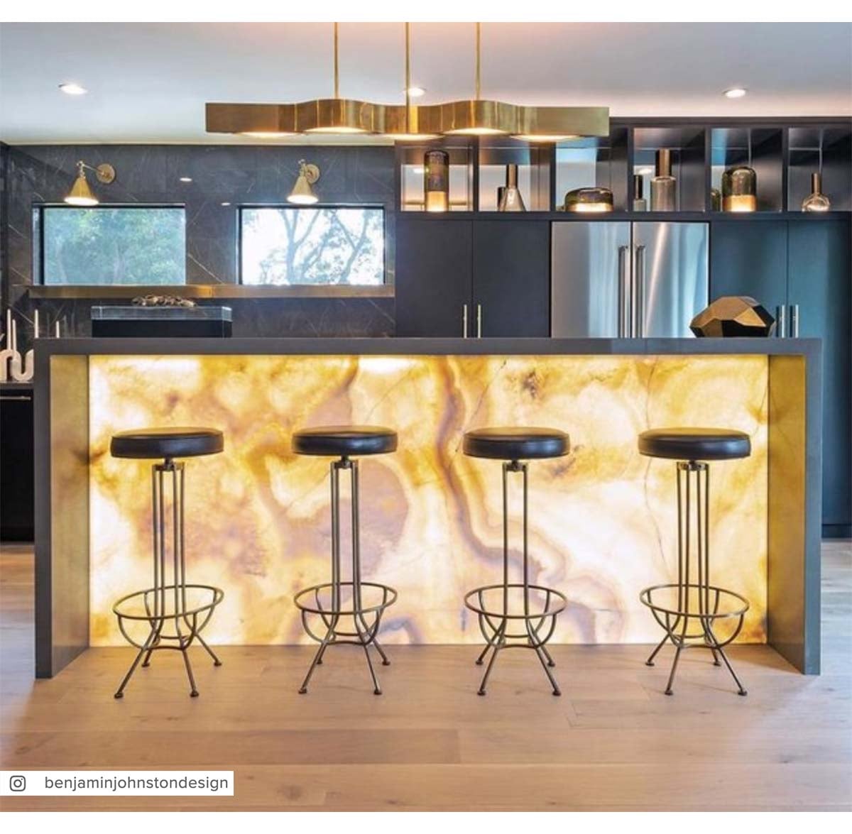 Avant Large Linear Pendant in Antique-Burnished Brass with Frosted Glass