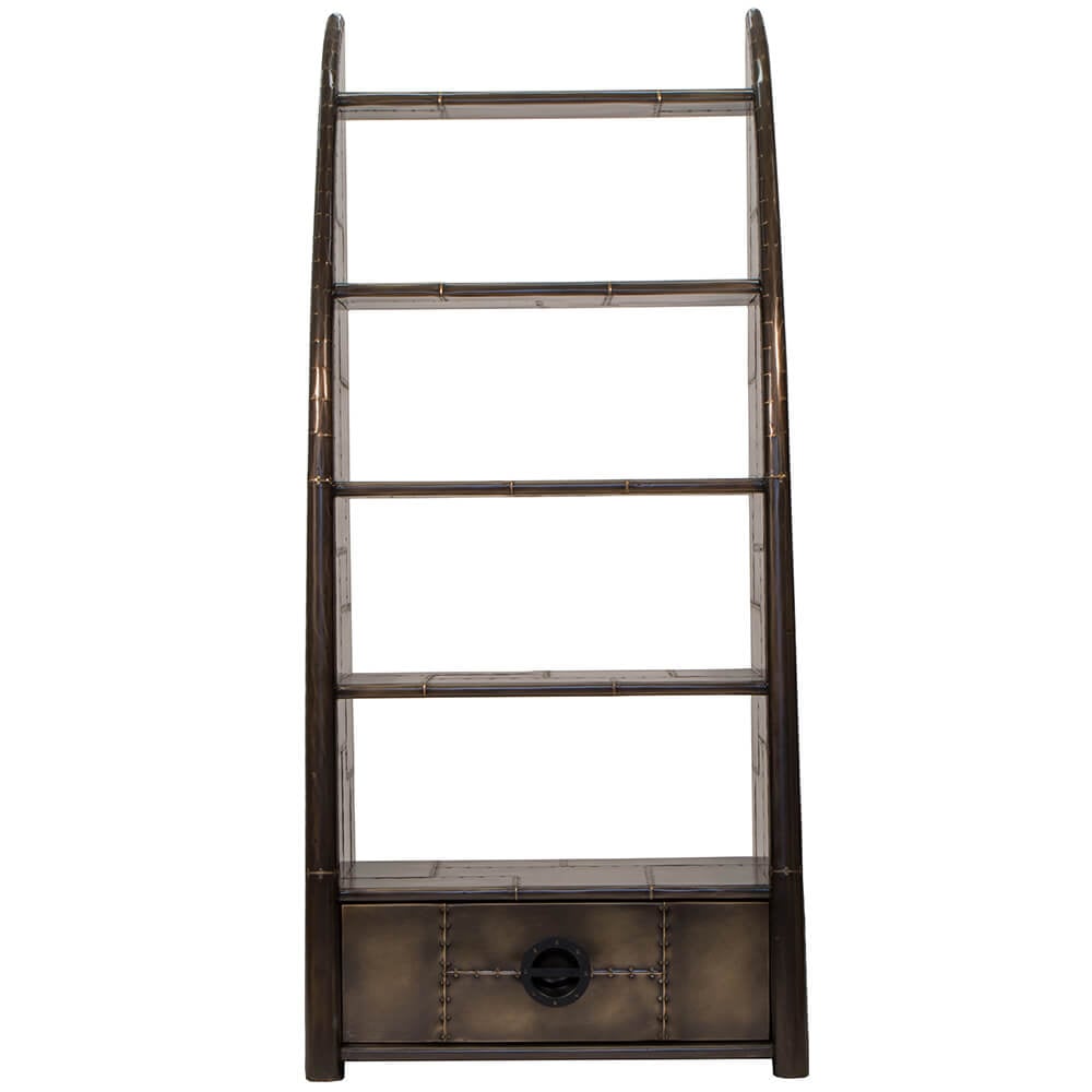 Aviator Bookcase in Brass