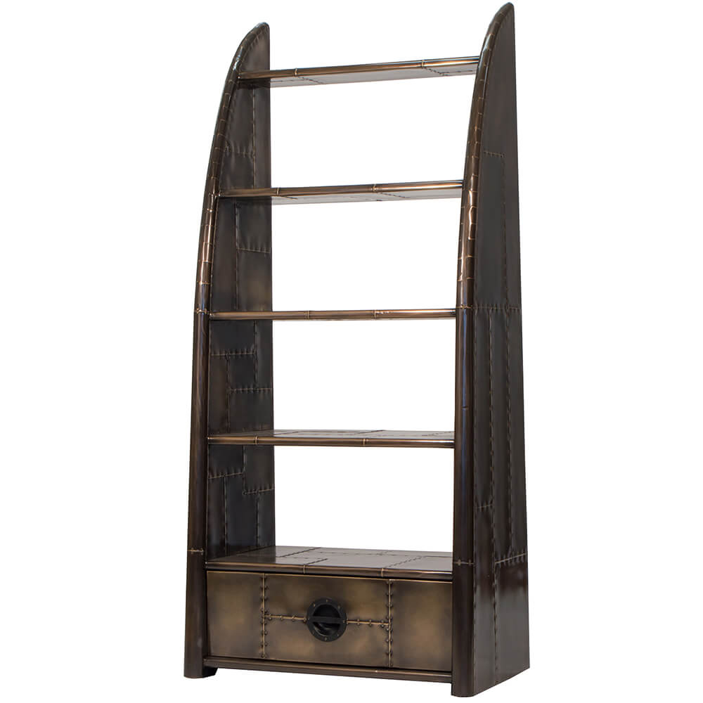 Aviator Bookcase in Brass