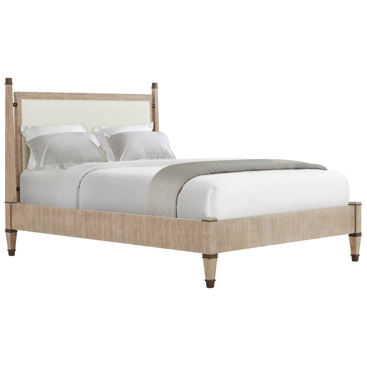 Markos Upholstered Super King Size Bed in Light