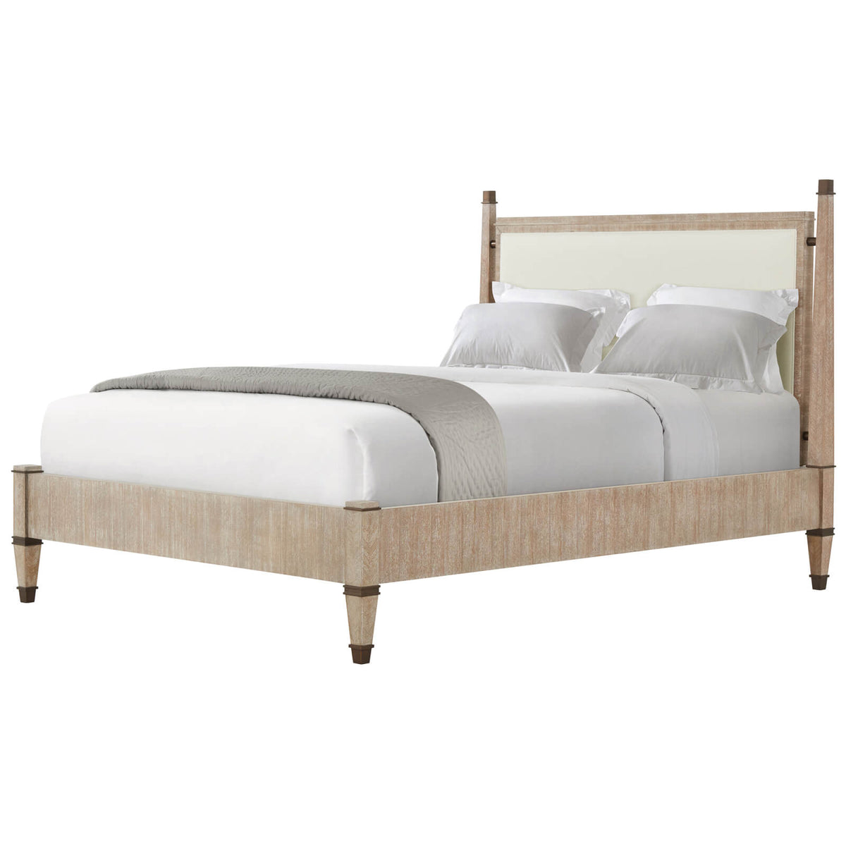 Markos Upholstered Super King Size Bed in Light
