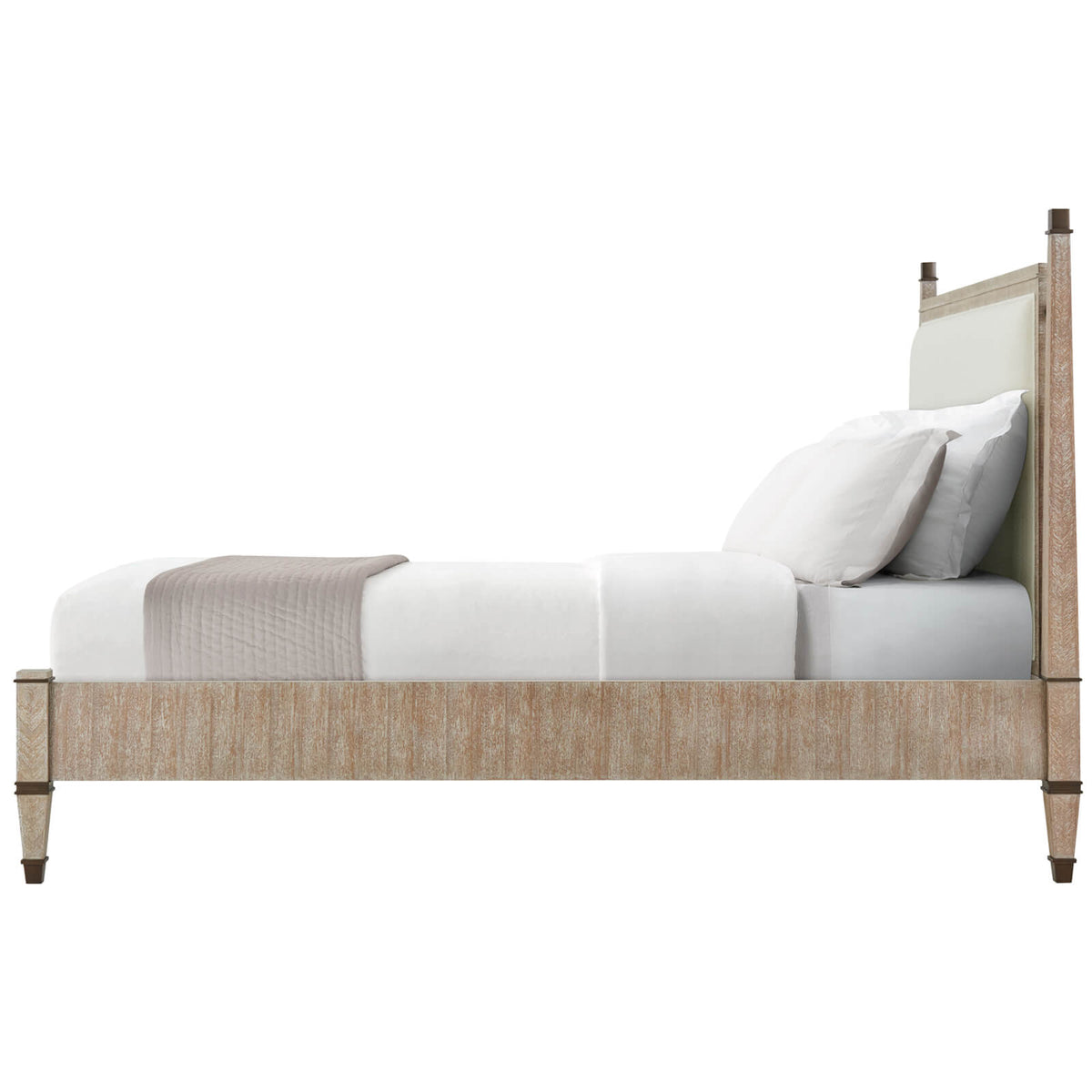 Markos Upholstered Super King Size Bed in Light