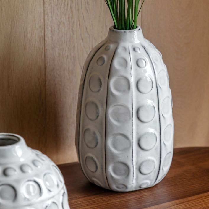 Kusama White Dotted Ceramic Vase Small