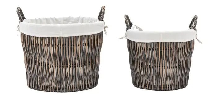 Linen Baskets with Liner Nests Set of 2