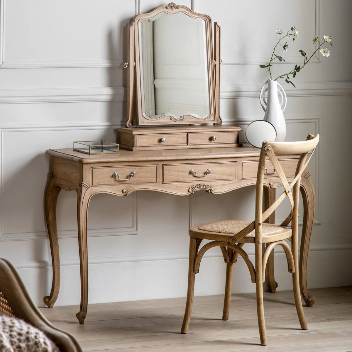 Bamako Dressing Table Mirror in Weathered Wood