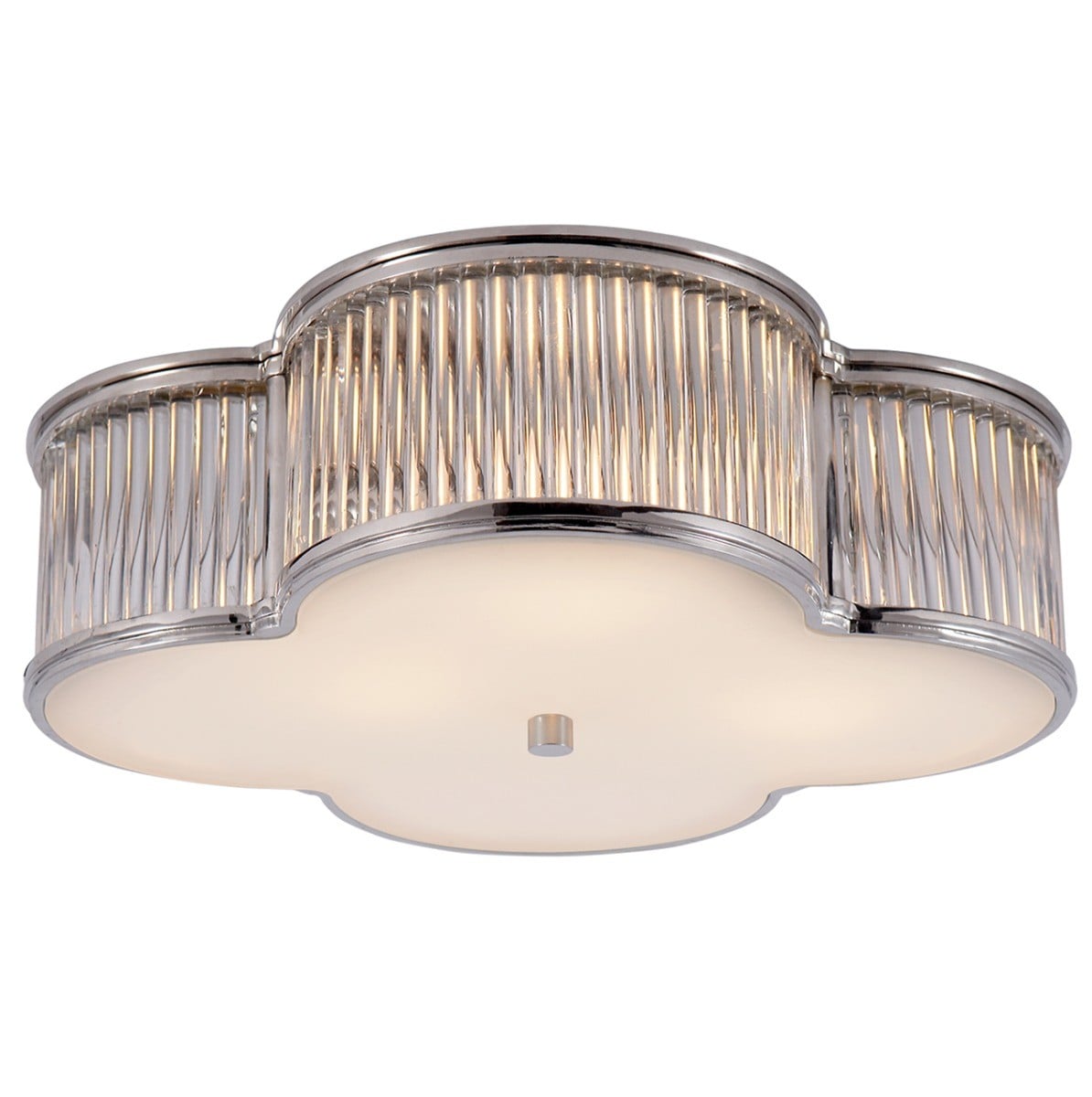 Basil 43 Flush Mount | Polished Nickel & Glass