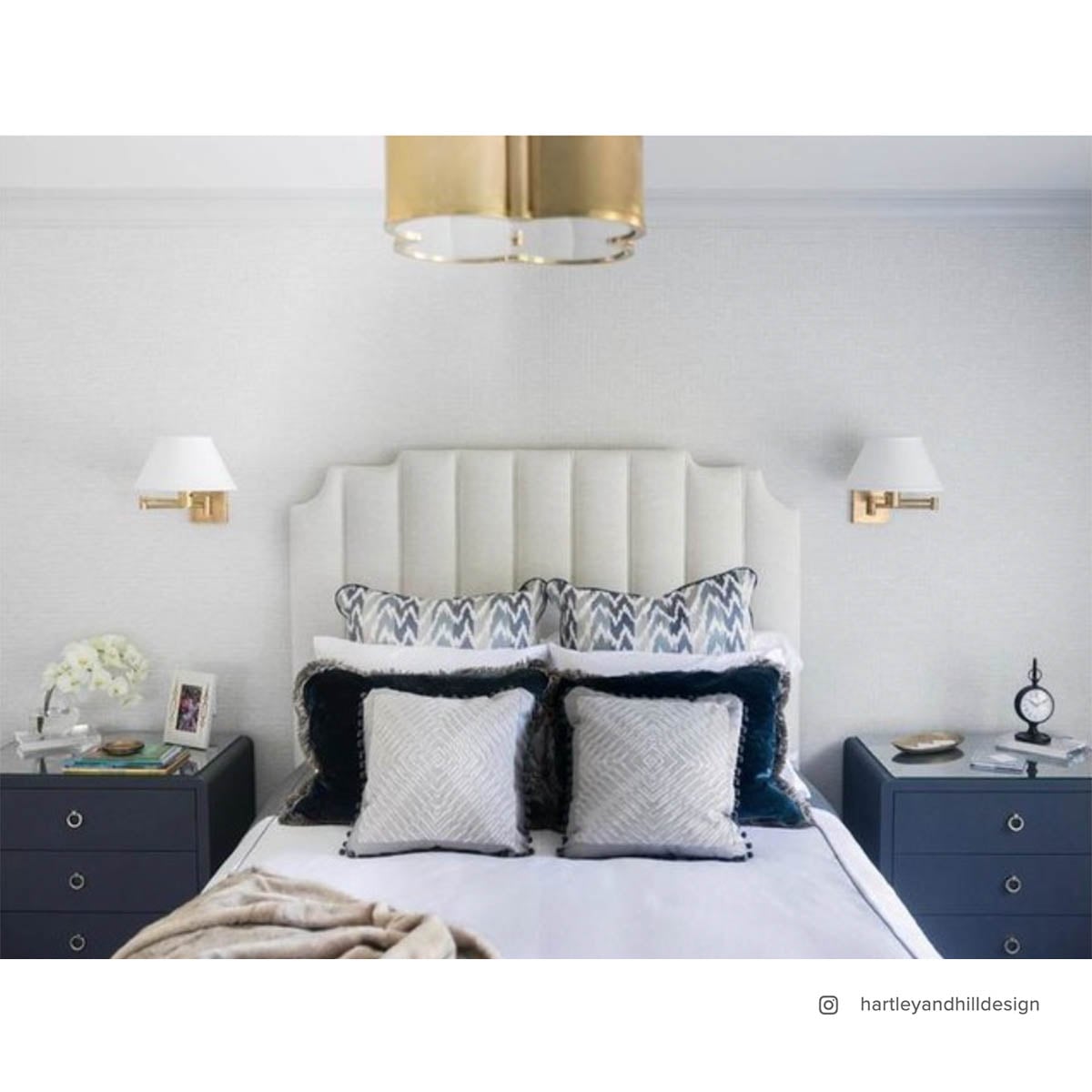 Basil Small Flush Mount in Natural Brass with Frosted Glass