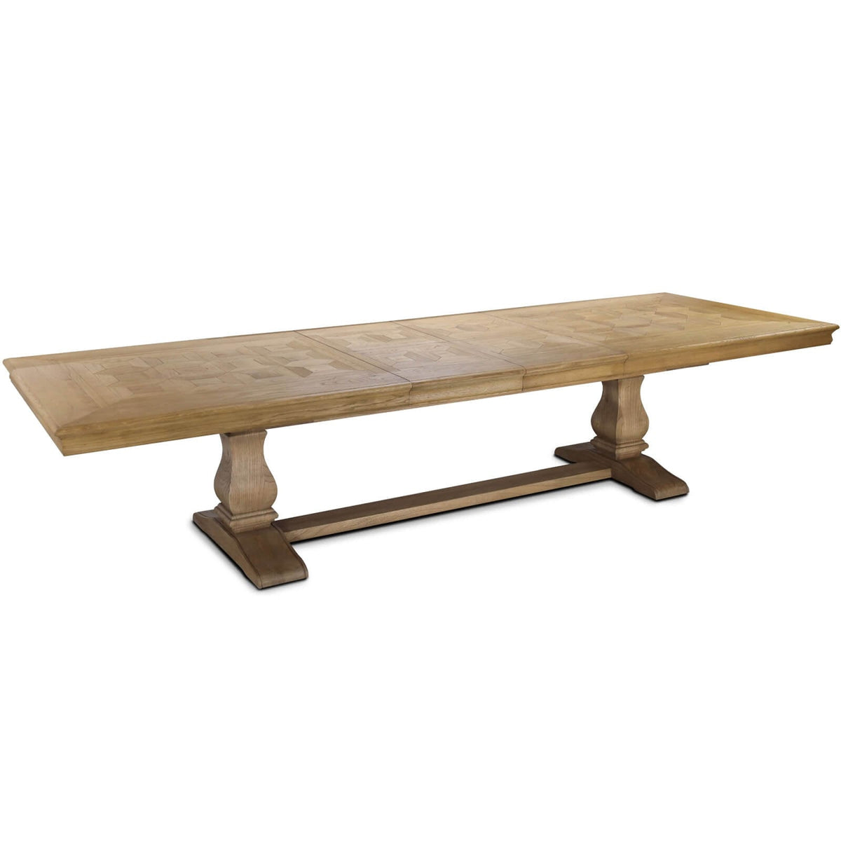 Bath Extending Oak Parquet Dining Table - 180-280cm