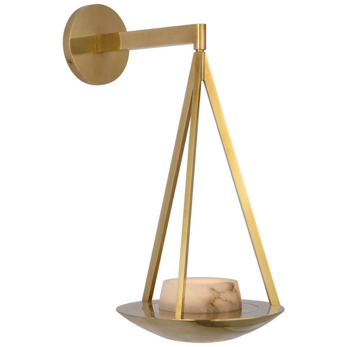 Divina 19" Floating Bowl Sconce in Soft Brass