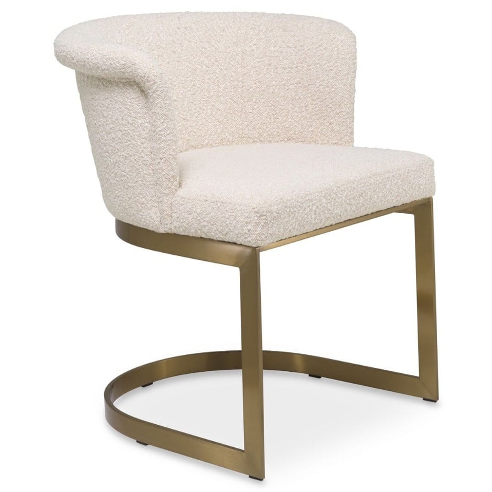 Bofinger Dining Chair in Bouclé Cream
